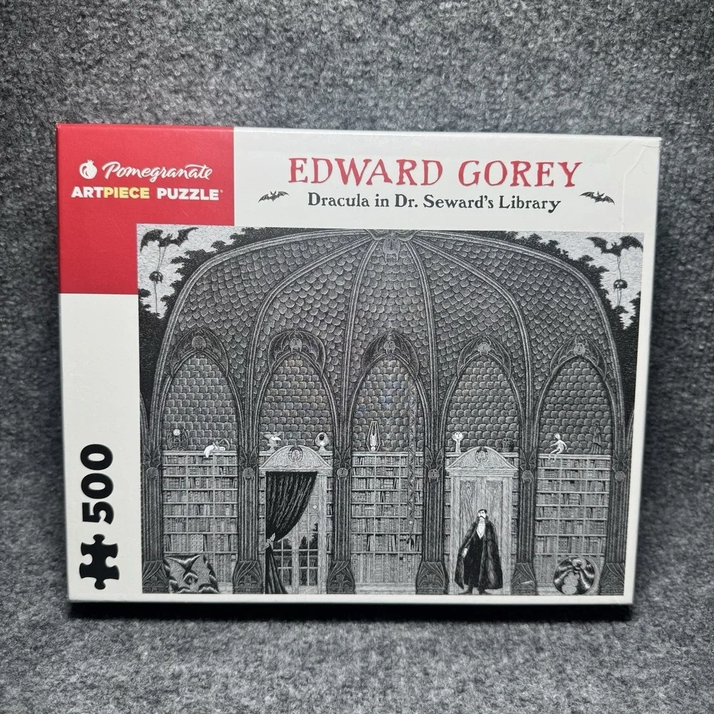 Edward Gorey Dracula in Dr. Seward's Library Pomegranate 500 Pc Puzzle SEALED